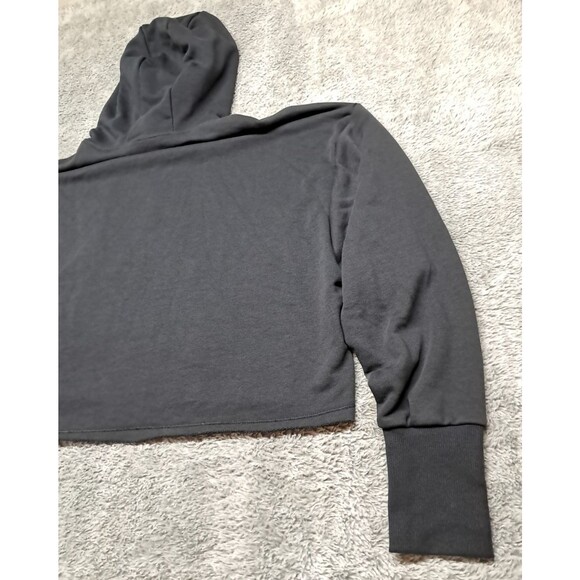 ADIDAS Sweatshirt Hoodie Womens Large Oversized Cropped logo Relaxed Pullover - Picture 10 of 12